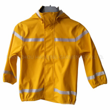 PU jaune réfléchissant imperméable pour enfants/bébé